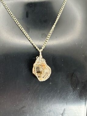 Herkimer Diamond Crystal Necklace • Raw Quartz 10 inch chain